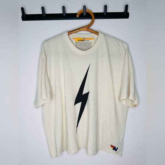 NWOT Aviator Nation Boyfriend Tee - Vintage White - Picture 3 of 10